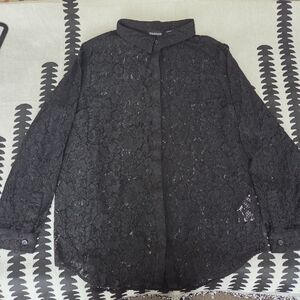 Wildfang Empower Lace Long Sleeve Button Up